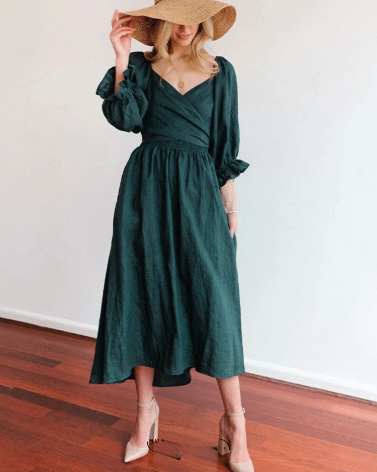 Tana | French Dress with Ruffle Sleeves