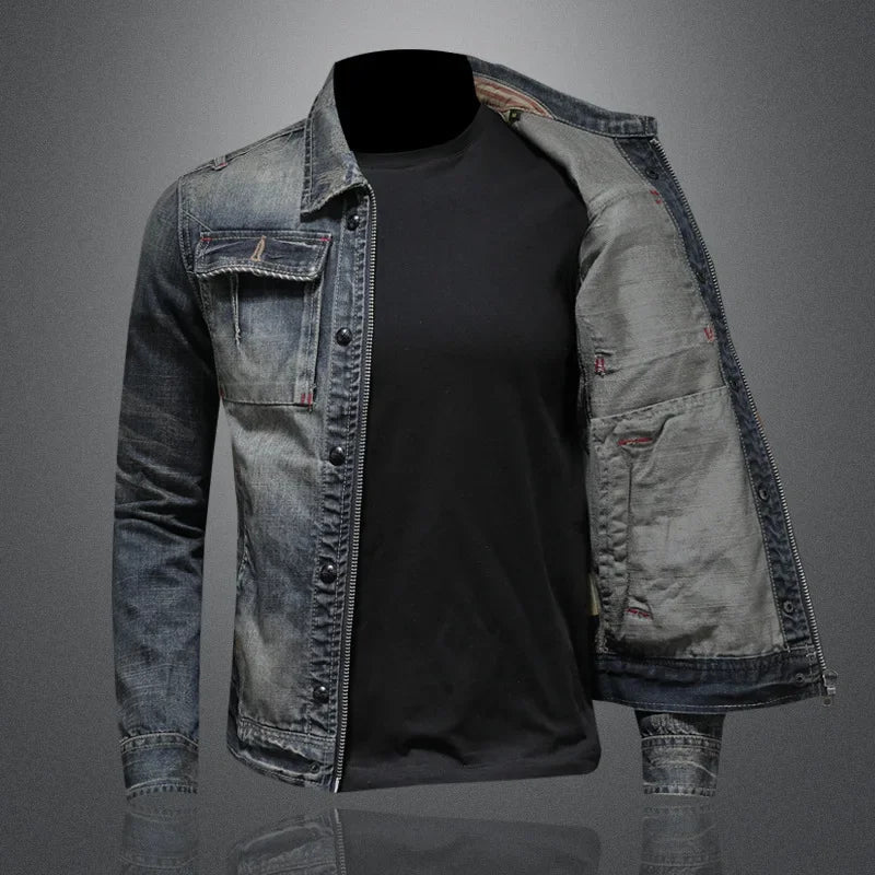 Radeko - Men's Slim Fit Denim Jacket