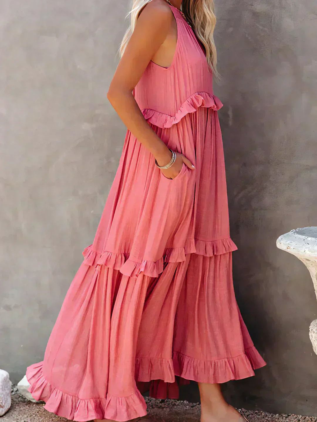 Sarah | Maxi Dress with Ruffles and Halter (Almost Sold Out)