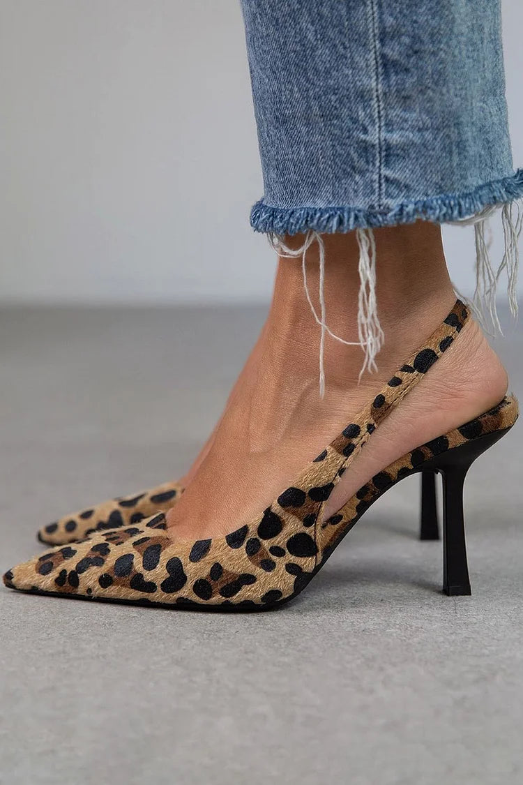 Ambra | Leopard print slingback pumps