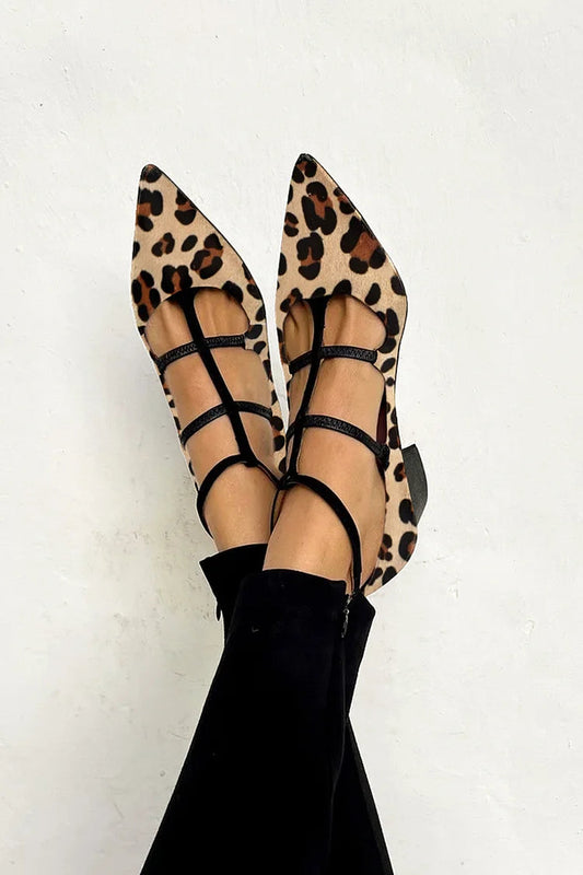 Ludovica | Animal print ballerinas with thin straps