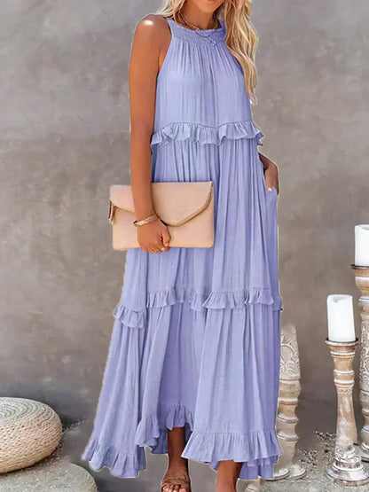 Sarah | Maxi Dress with Ruffles and Halter (Almost Sold Out)