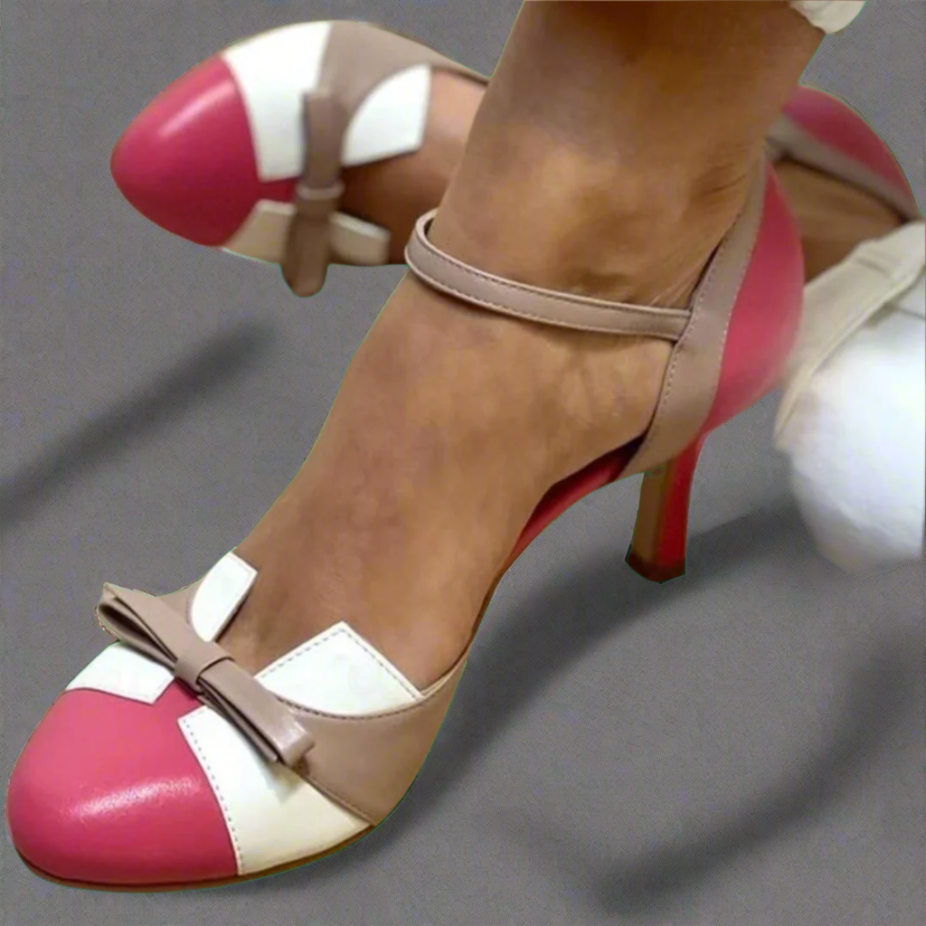 Bellarosa | Colorful sandals with bow and strap, round toe