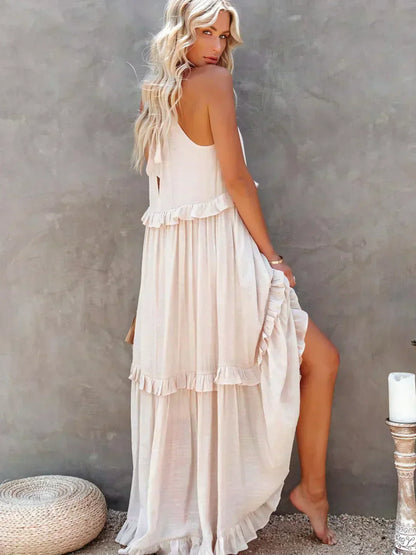 Sarah | Maxi Dress with Ruffles and Halter (Almost Sold Out)