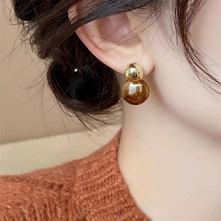 Aurélie Amber Drop Earrings | Gold