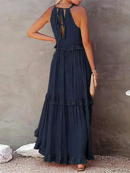 Sarah | Maxi Dress with Ruffles and Halter (Almost Sold Out)