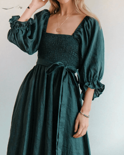 Tana | French Dress with Ruffle Sleeves