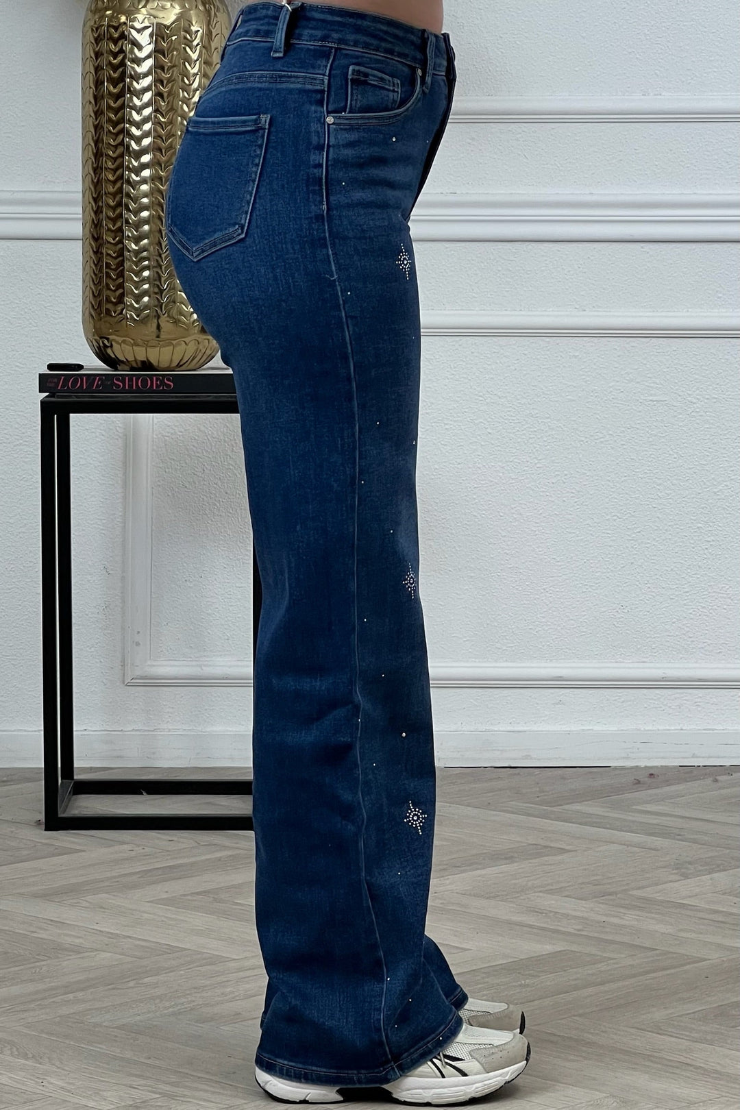 Goodies Wide Leg Glitter Star Jeans - Blue