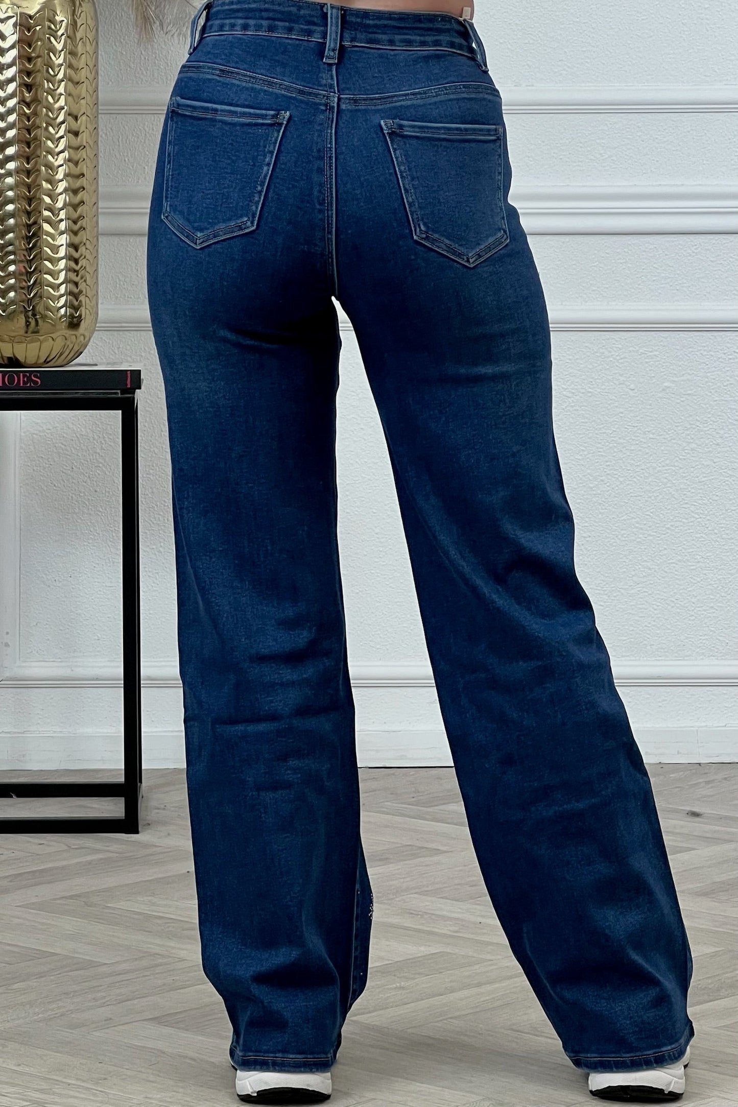 Goodies Wide Leg Glitter Star Jeans - Blue