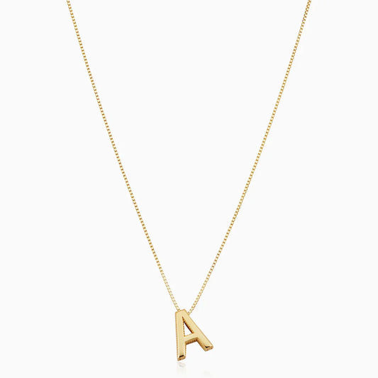 Love letter initial necklace | Gold