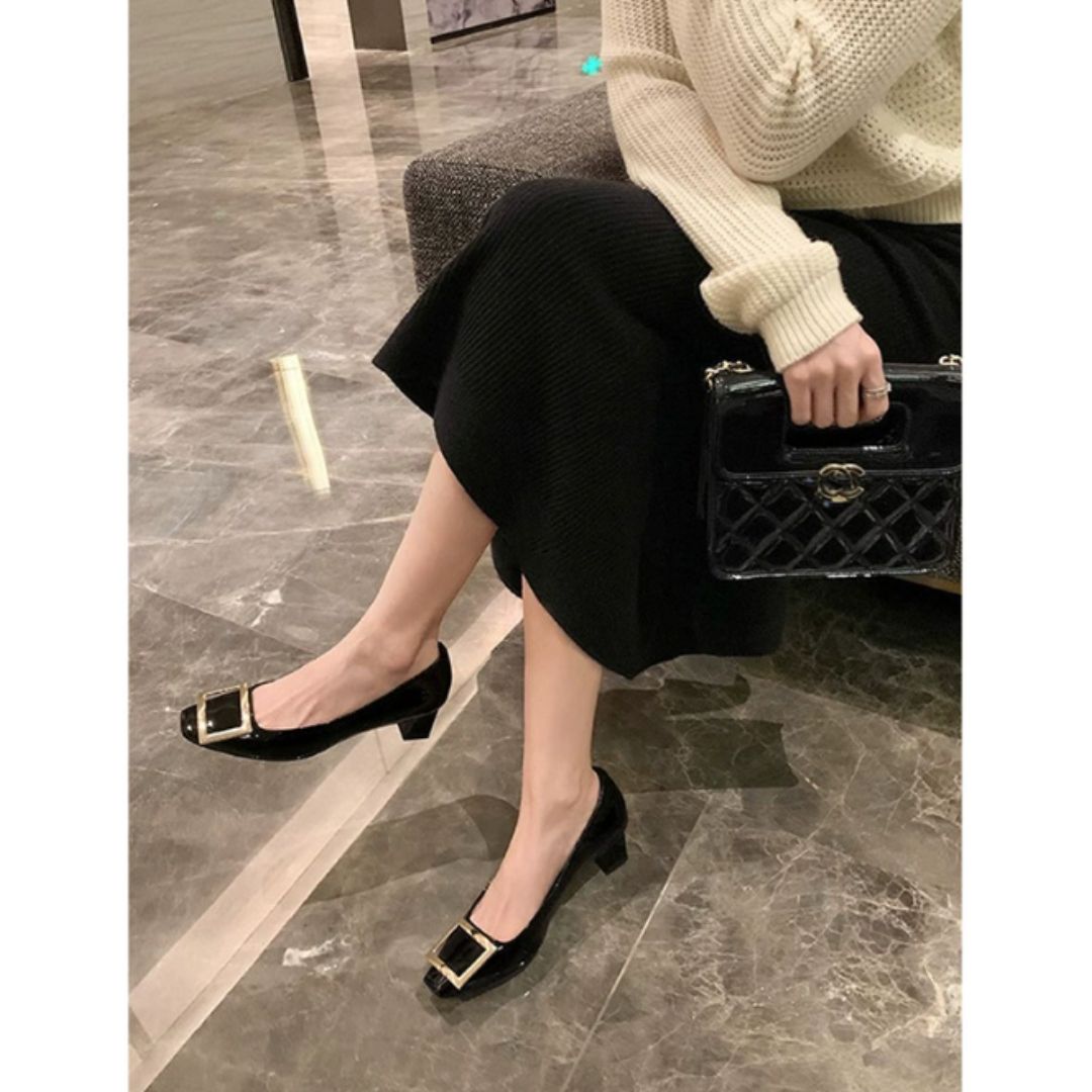 Narella | Elegant mid-heel square toe sandals