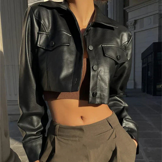 Élise  | Elegant Faux Leather Jacket