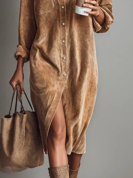 Beatriz™ | Loose Corduroy Midi Dress
