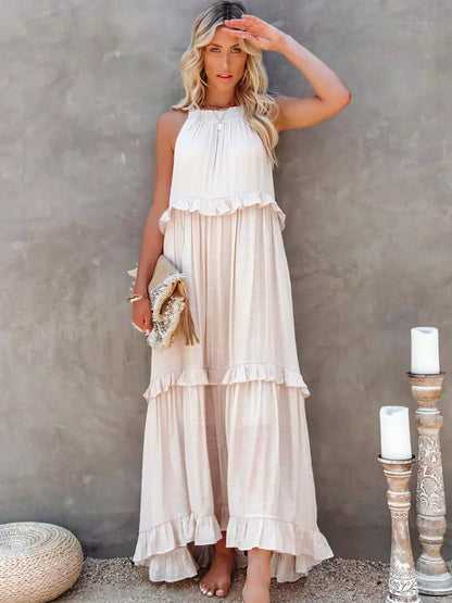 Sarah | Maxi Dress with Ruffles and Halter (Almost Sold Out)