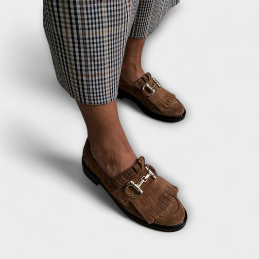 Fleur™ | Brown Round-Toe Loafer