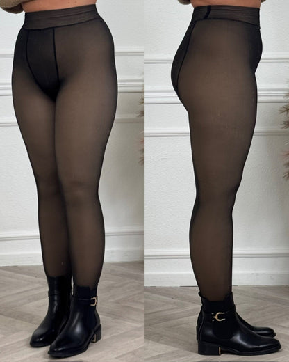 Translucent Fleece Panty - Black