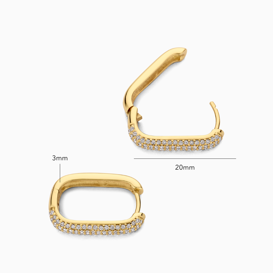 Icon Pavé Hoops | Gold